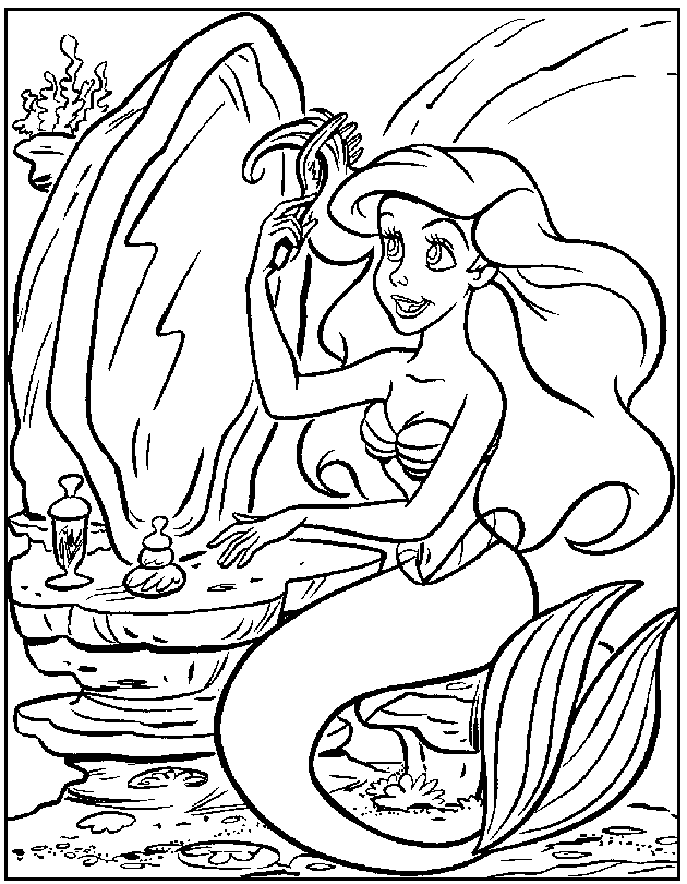 happy birthday mermaid coloring pages