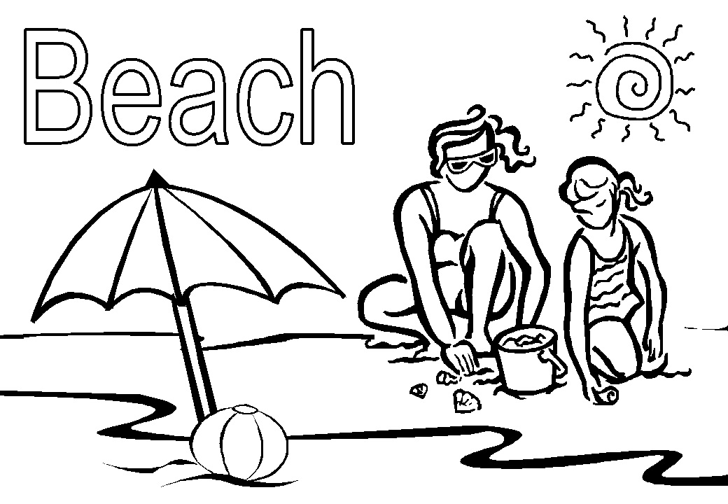 Beach Printable Coloring Pages