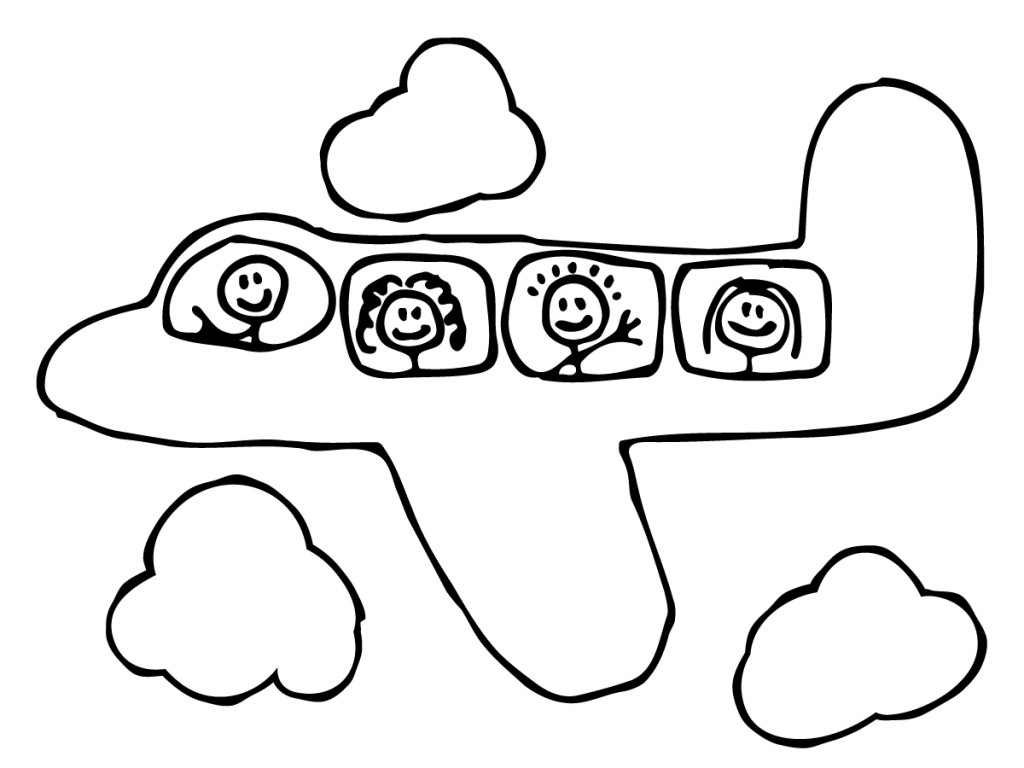 a for airplane coloring page