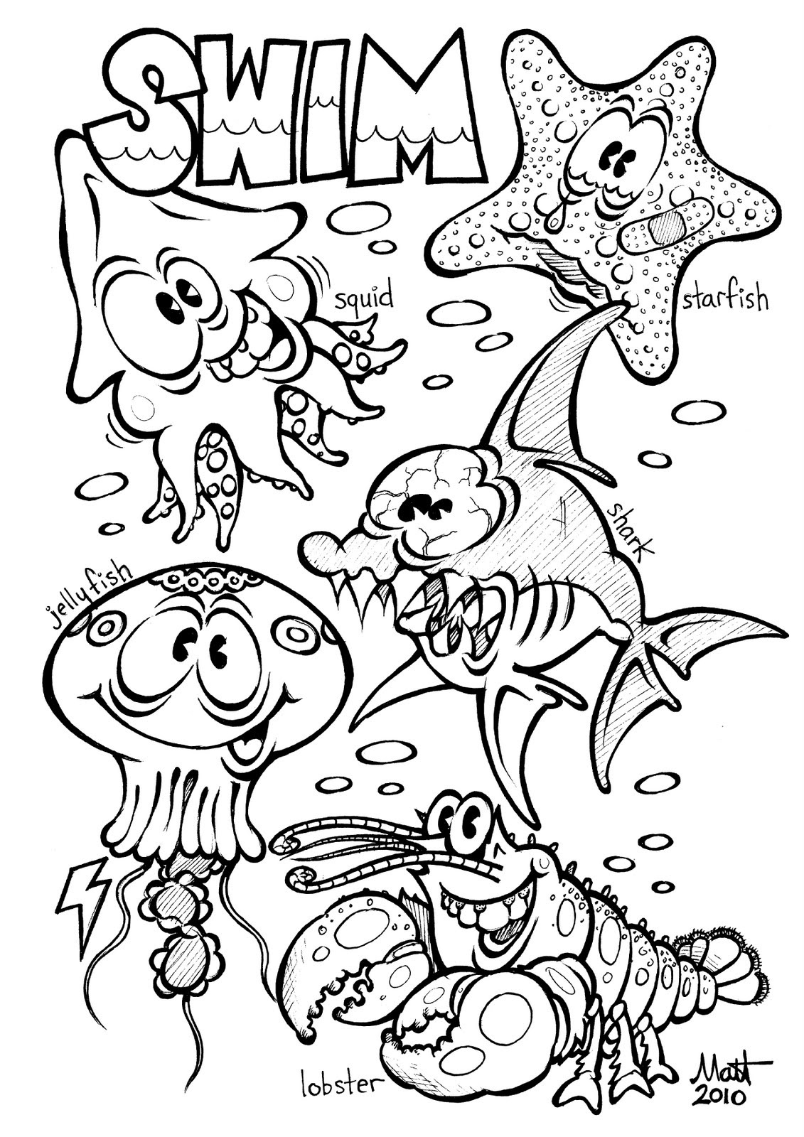 Ocean Animal Coloring Pages Free Printable