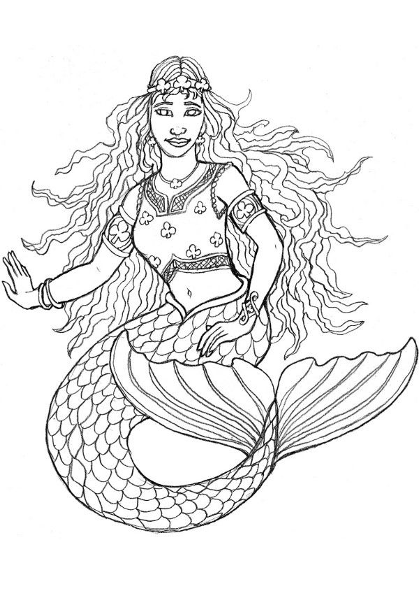 Mermaid Coloring Pages For Adults Coloring Pages