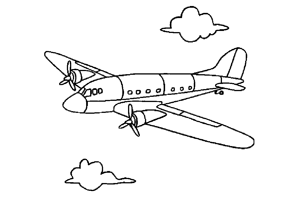 coloring pages of an airplane