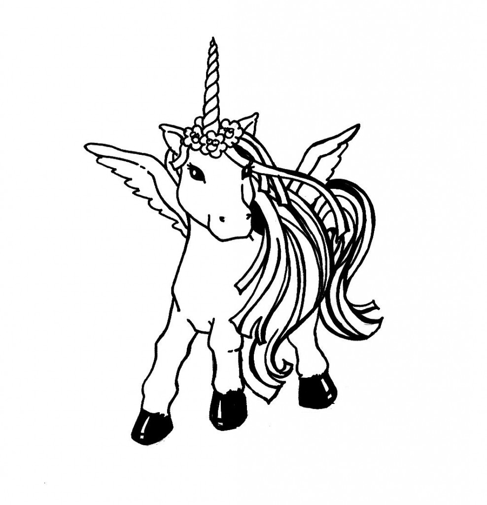 printable coloring pages for kids unicorn