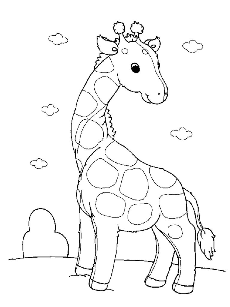 giraffe and baby Colouring Pages