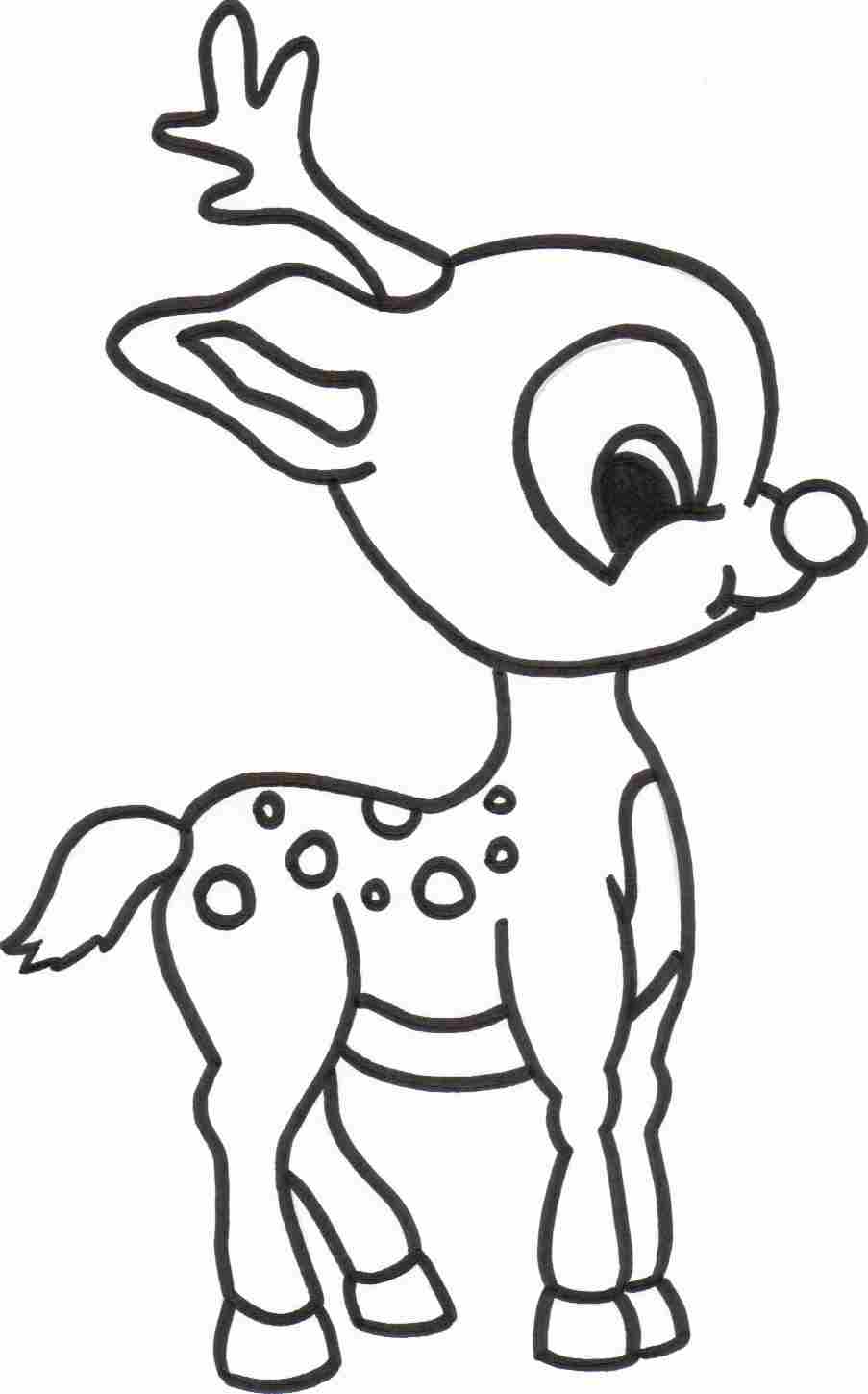 583 Cartoon Reindeer Coloring Pages for Kids