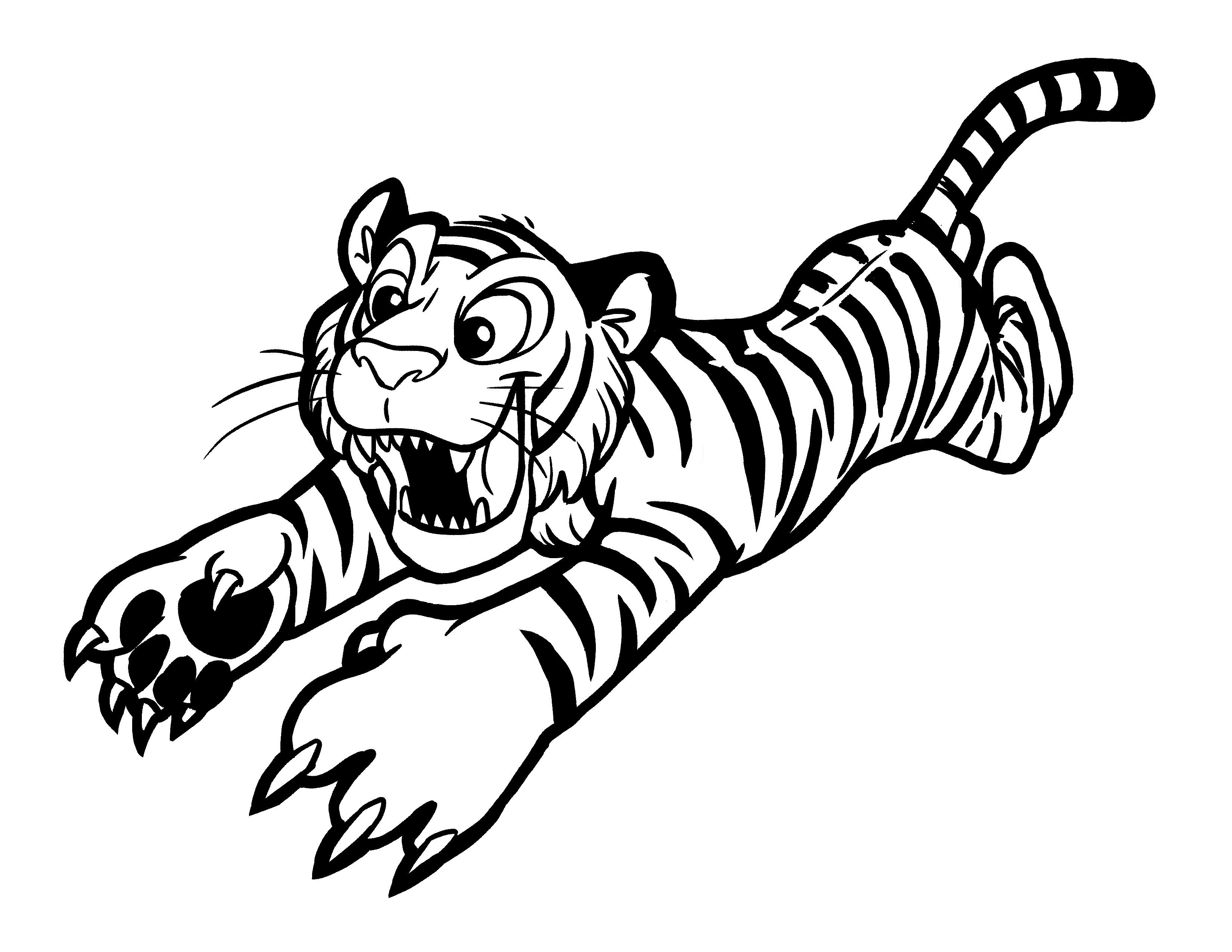 Cute Tiger Coloring Pages for Kindergarten