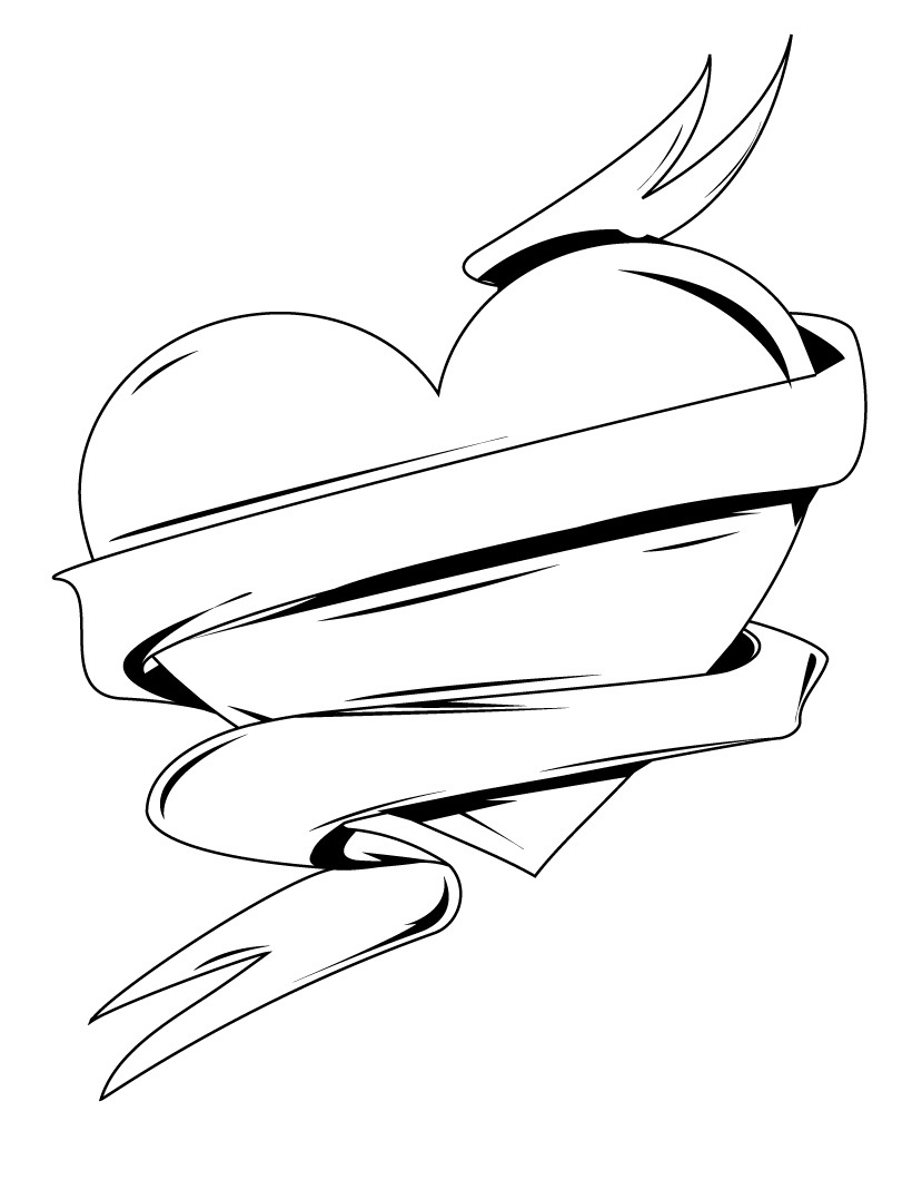 878 Simple Heart Coloring Pages For Kids for Adult