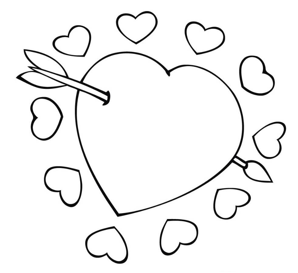 384 Simple Printable Valentine Hearts Coloring Pages with Animal character