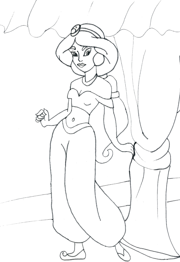 jasmine disney princess coloring pages - photo #34
