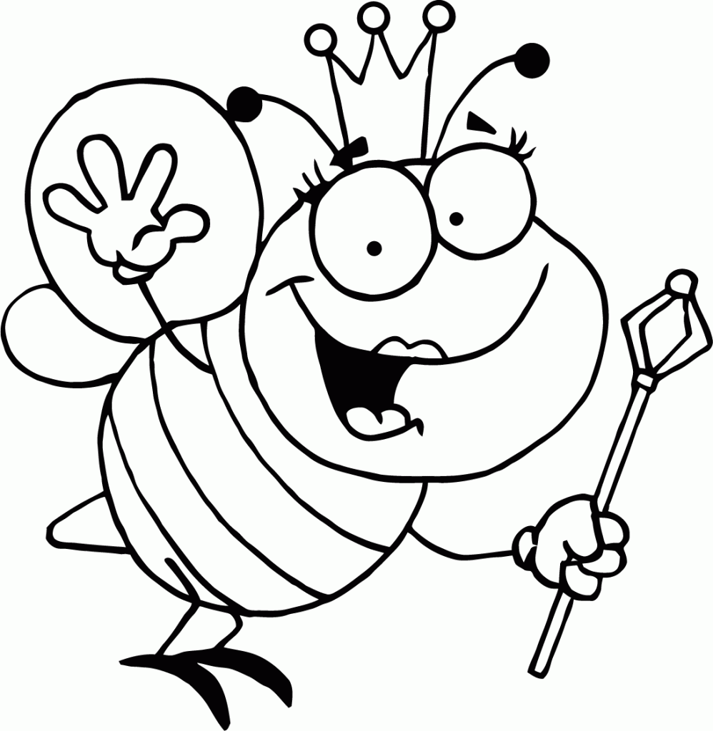 Bee coloring pages for kids
