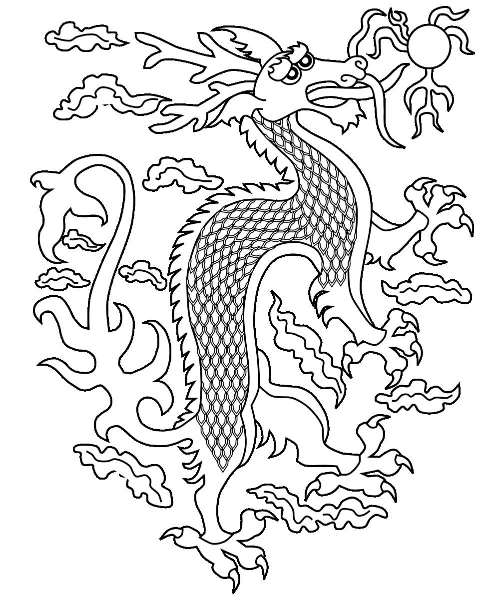 cute animal coloring pages chinise dragon