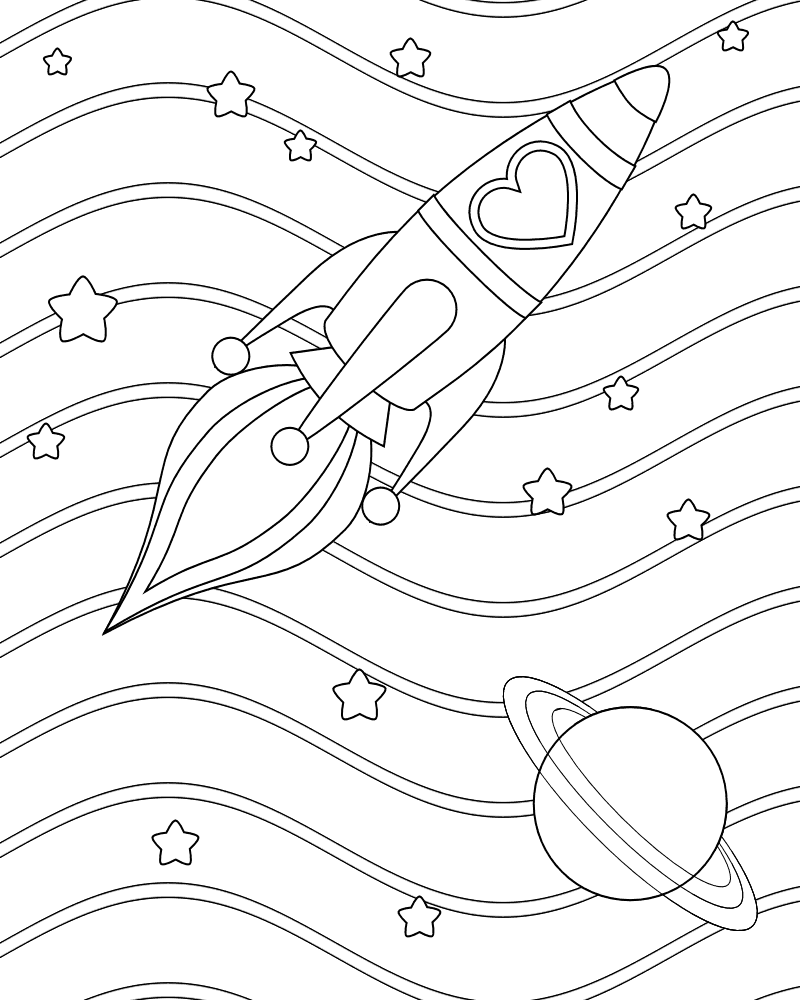 rocketship coloring pages