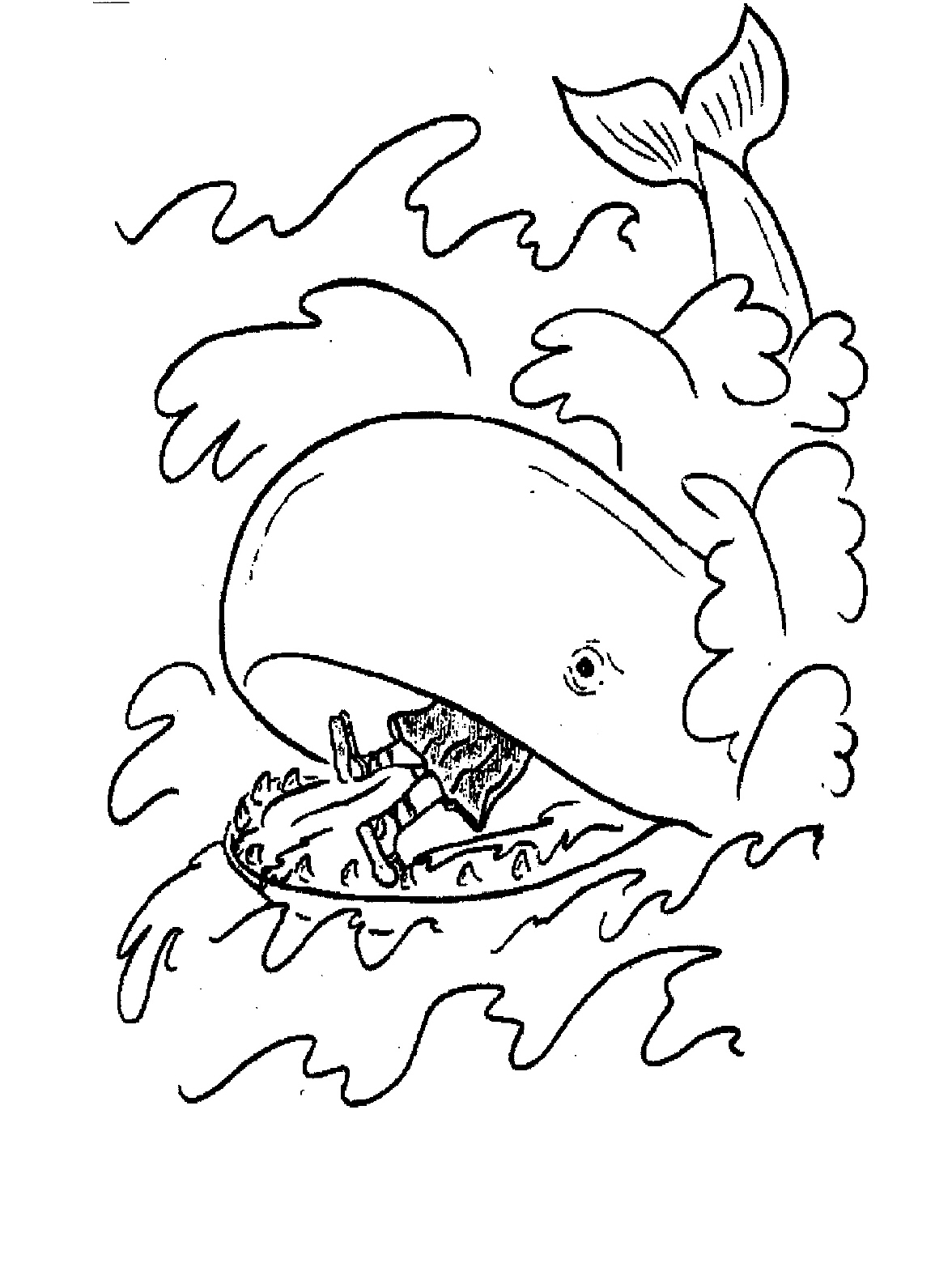 989 Cute Jonah And The Whale Coloring Pages For Kids with Animal character