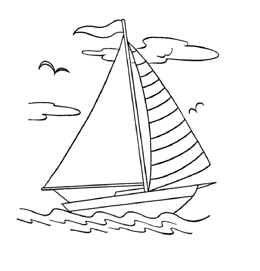 sailboat black and white coloring pages - photo #12