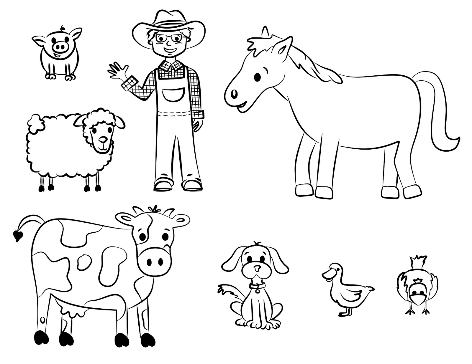 Free Farm Animal Coloring Pages for Kids