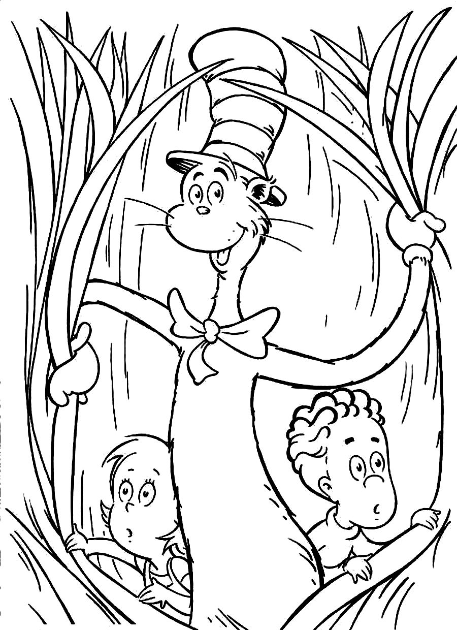 Cat In The Hat Coloring Pages Kidsuki