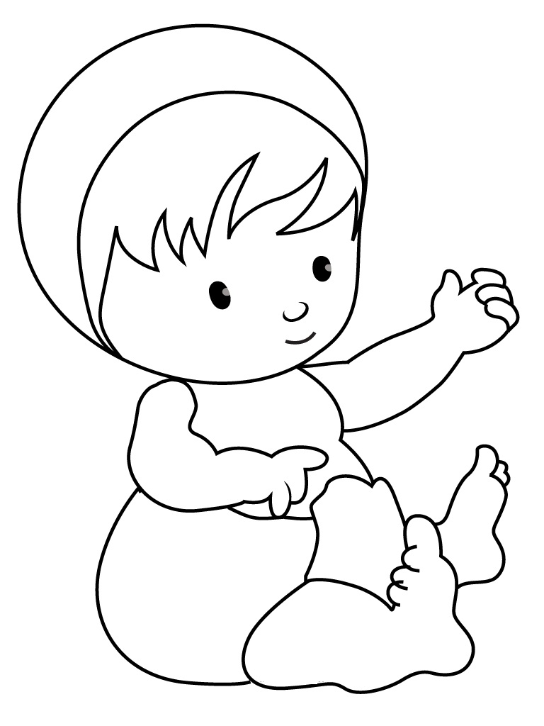 927 Cartoon Realistic Baby Coloring Pages for Adult