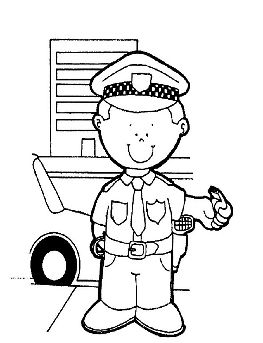 87 Cartoon Police Officer Coloring Pages for Kindergarten