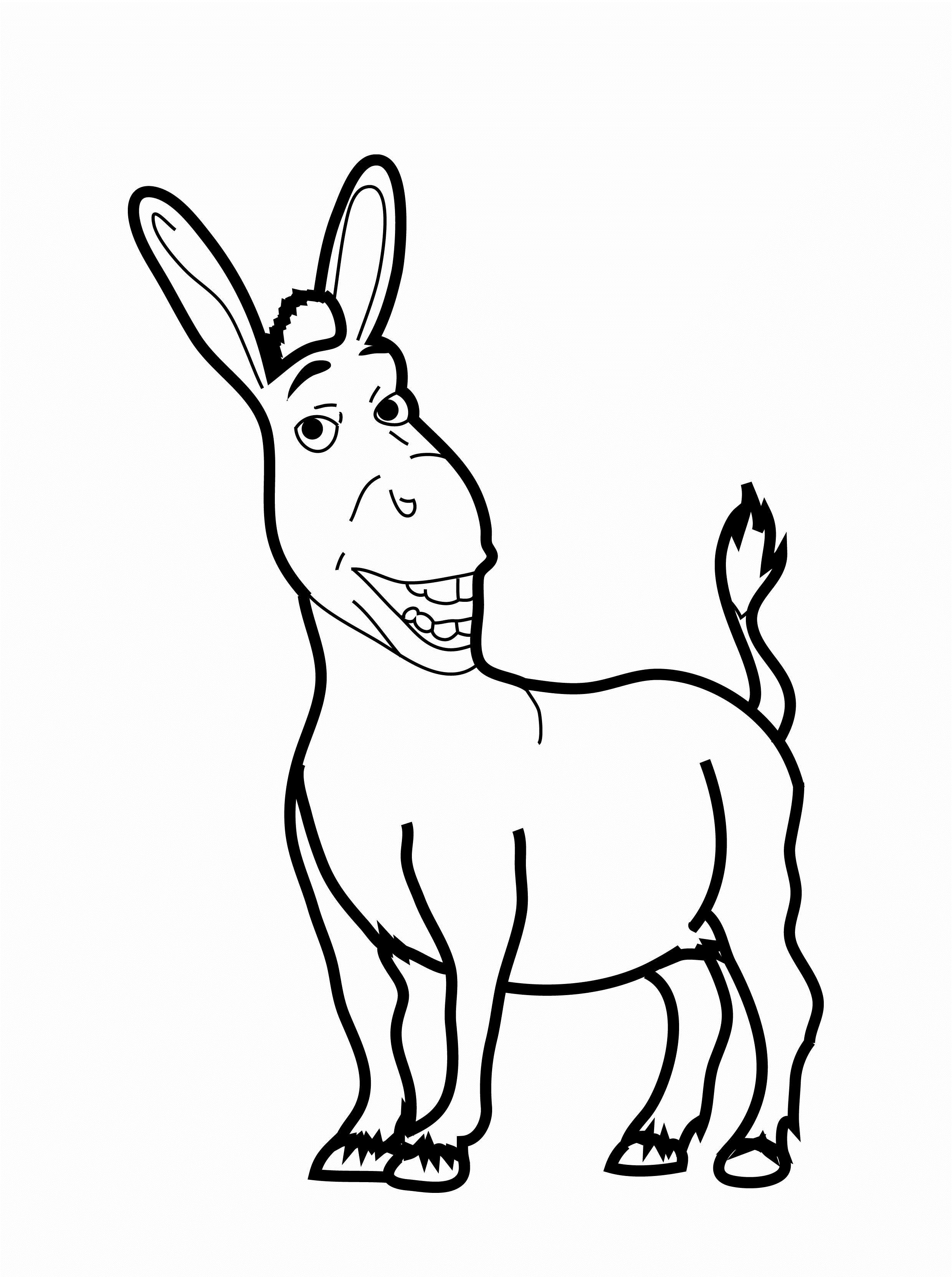 Coloring Shrek Pages Donkey Printable Drawing Tail Country Funny Animal Car...
