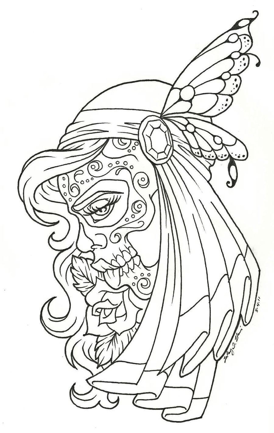 Free Printable Day of the Dead Coloring Pages Best