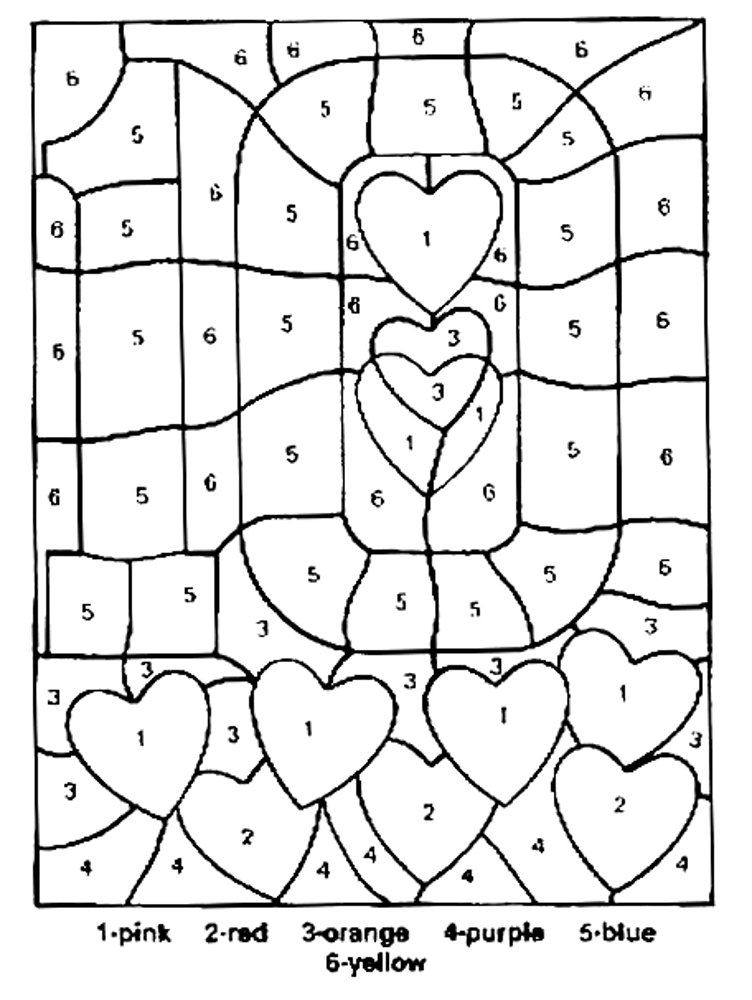 352 Simple Coloring Pages By Numbers Online with Printable