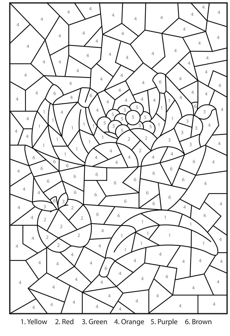 Color By Number Worksheets Printable coloring pages color by numbers