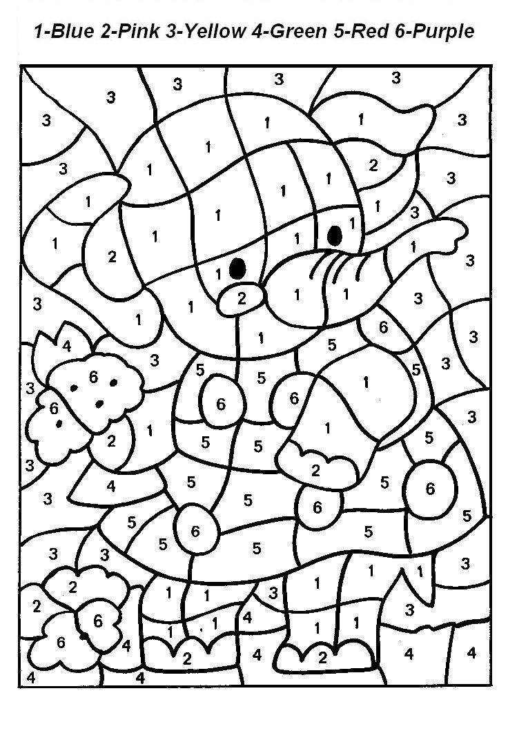 Free Printable Color By Number Worksheets Bunny Rabbit