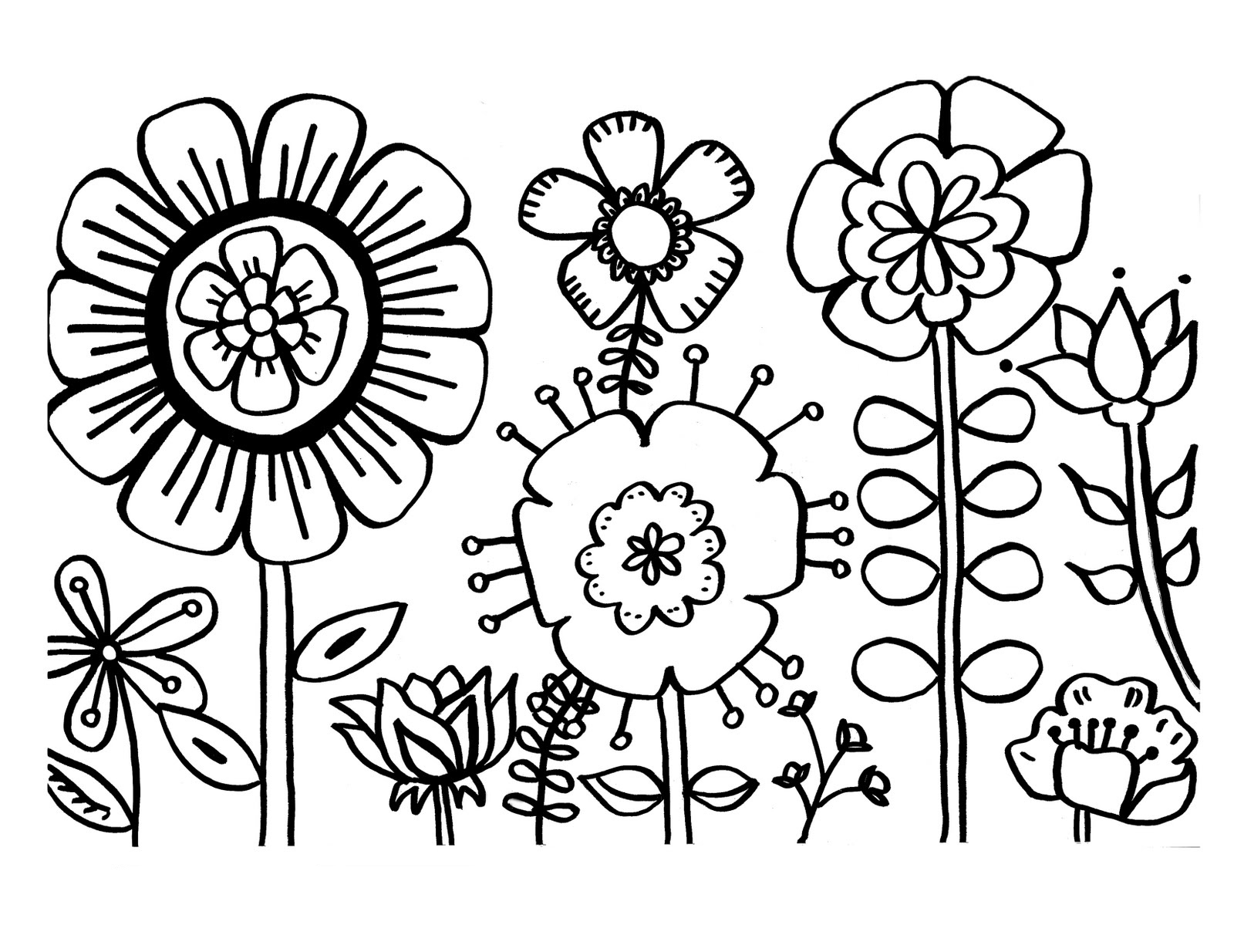 Flowers Coloring Pages - Kidsuki