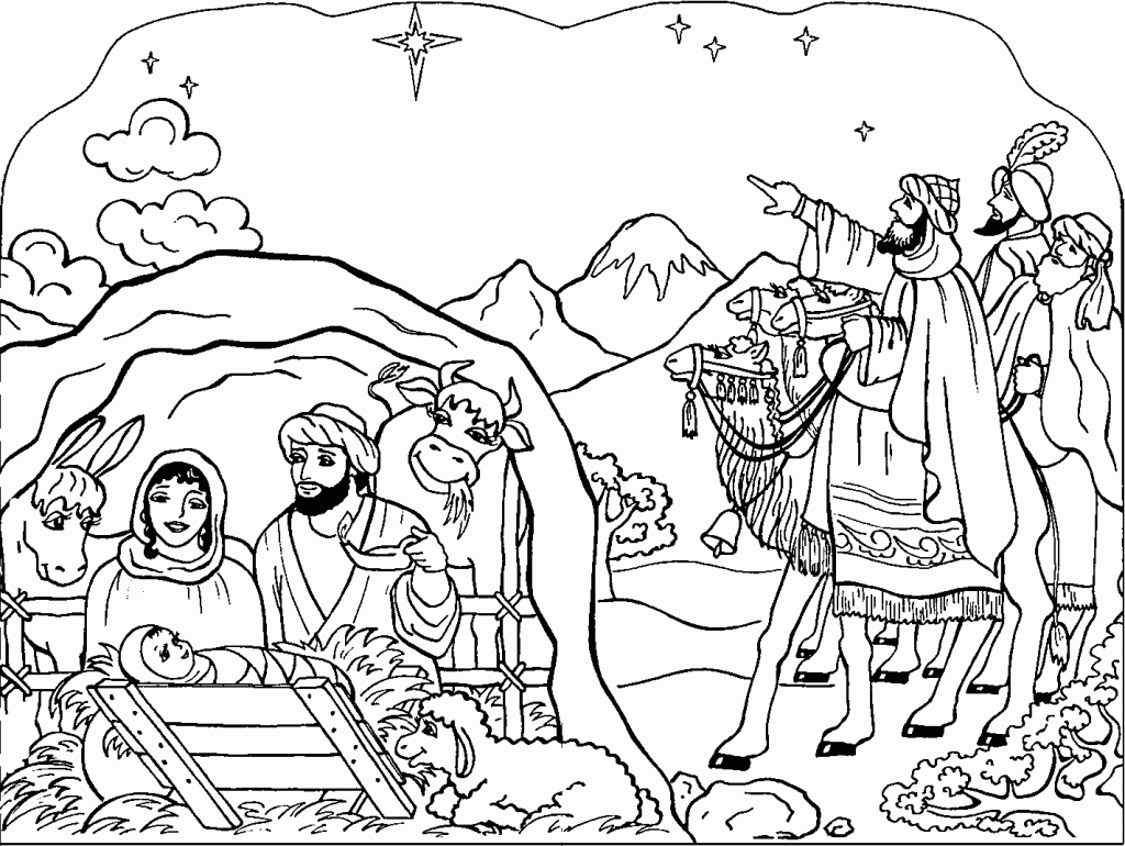 Printable Nativity Scene Coloring Pages