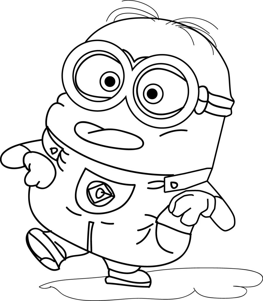 Cartoon Printable Minion Coloring Pages for Kindergarten