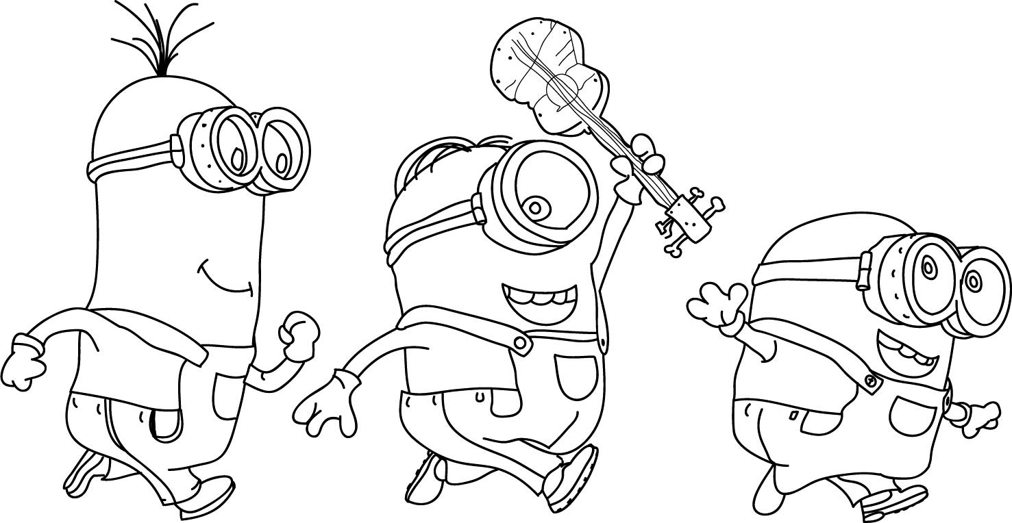 free printable full page minion coloring pages