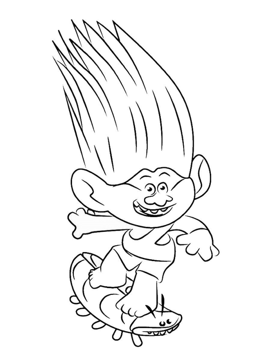 New Trolls Movie Printable Coloring Pages for Kindergarten