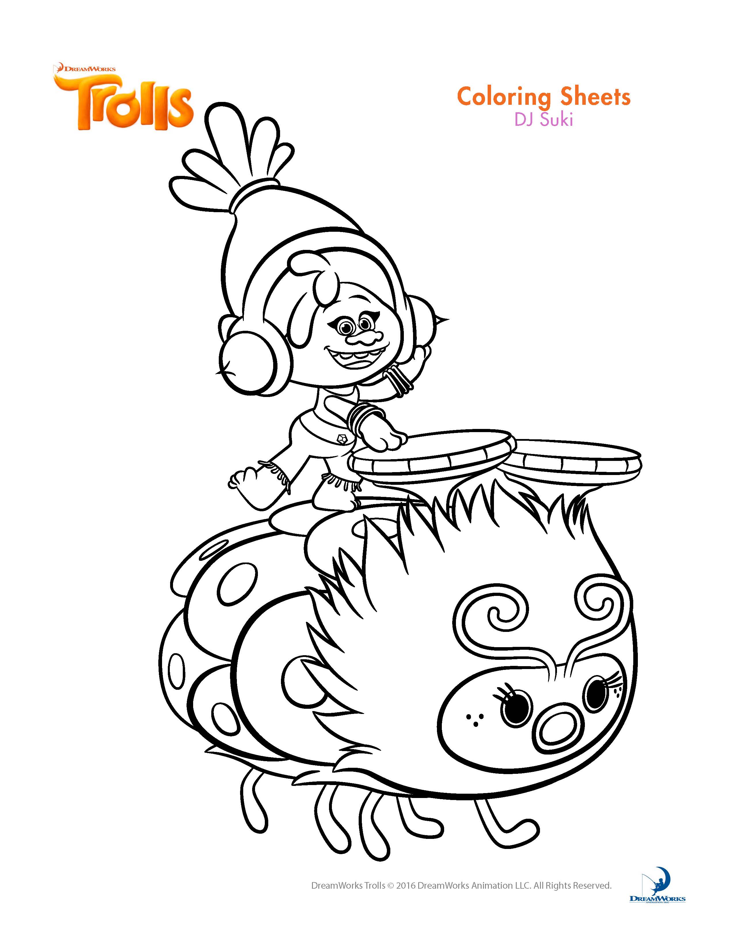 481 Animal Trolls Movie Free Coloring Pages for Kindergarten