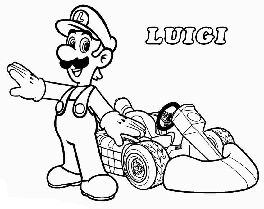 Mario Kart Coloring Page 4
