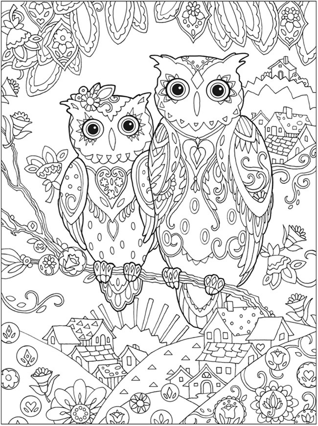 OWL Coloring Pages for Adults. Free Detailed Owl Coloring ...