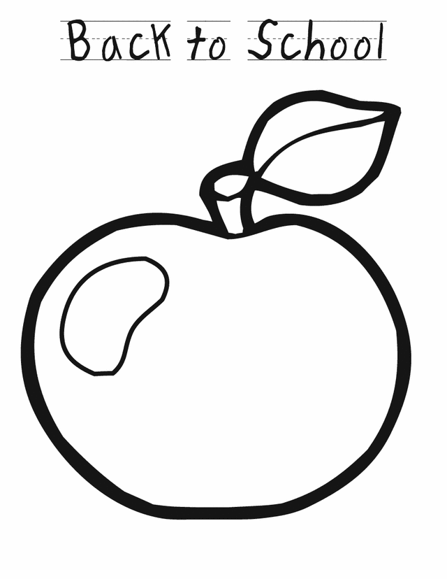 School Coloring Pages Kids Apple Images