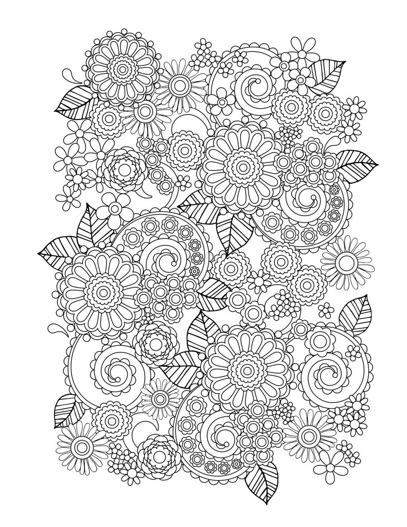 30+ detailed coloring pages for adults food Coloring adults flower printables