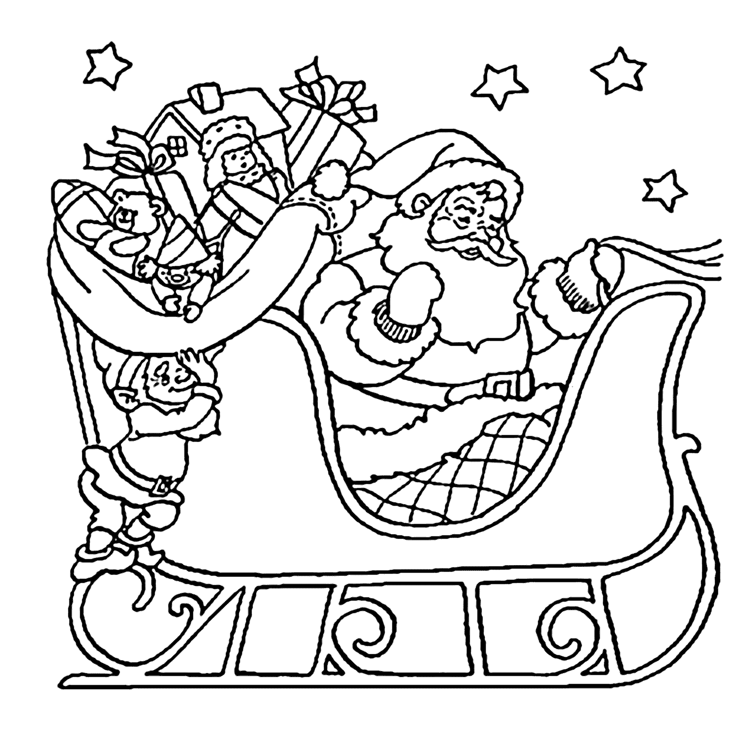 Santa Printable Coloring Pages