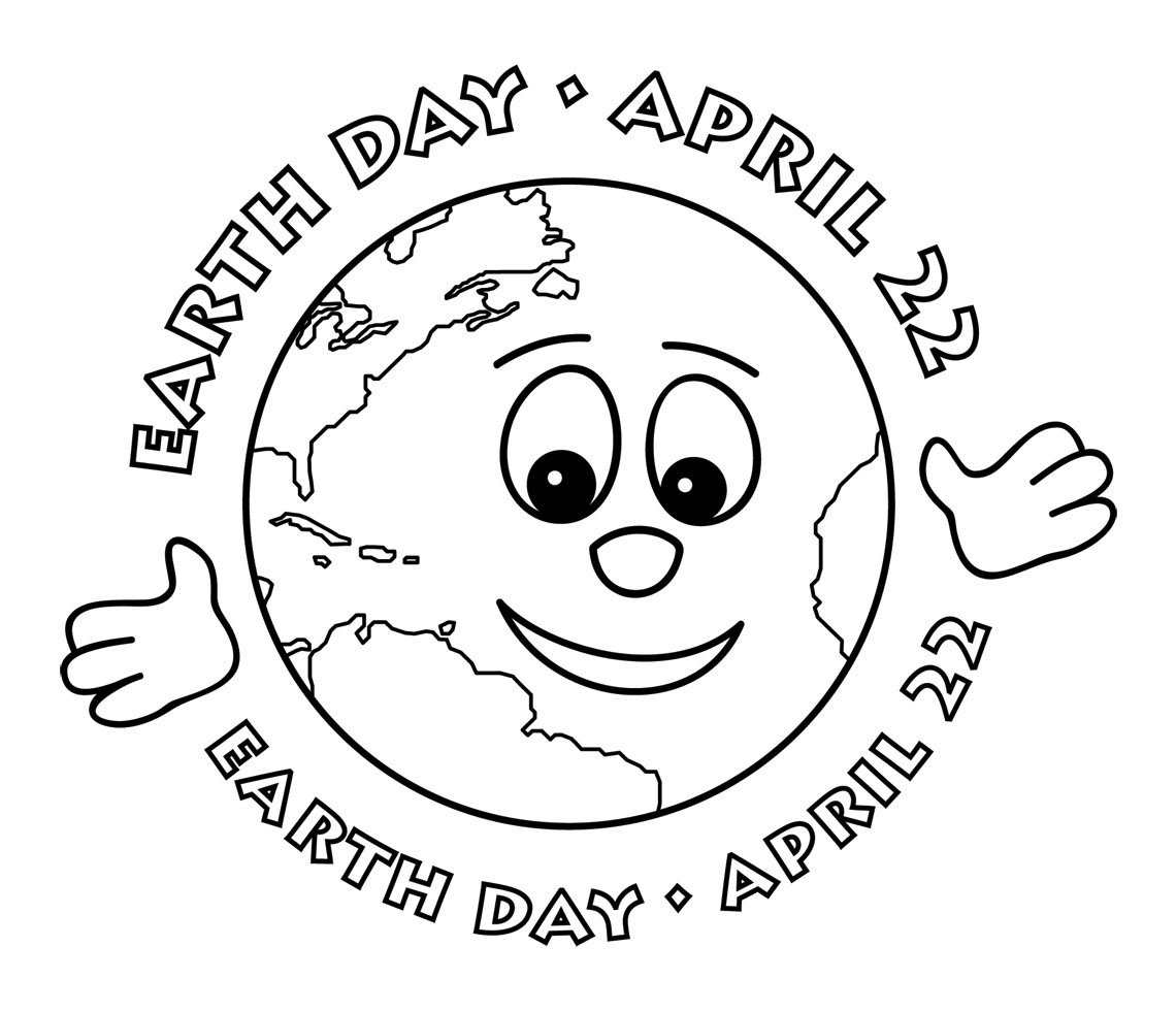 Cute Earth Day Coloring Pages with simple drawing
