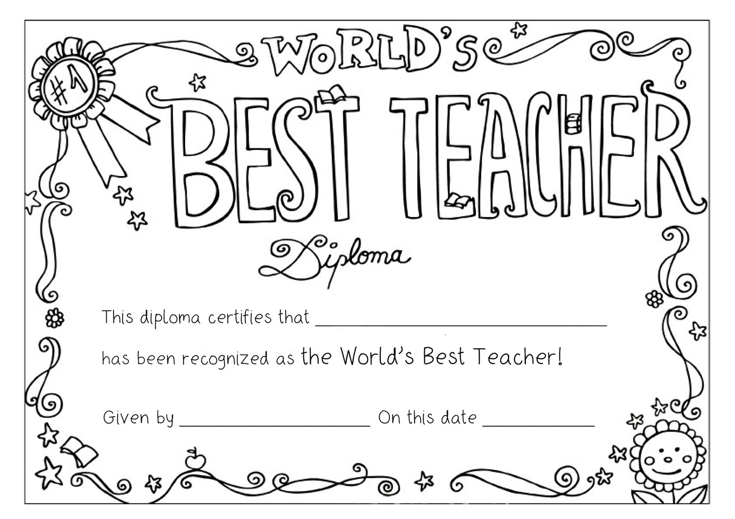 Thank You Teacher Coloring Pages Free Printable