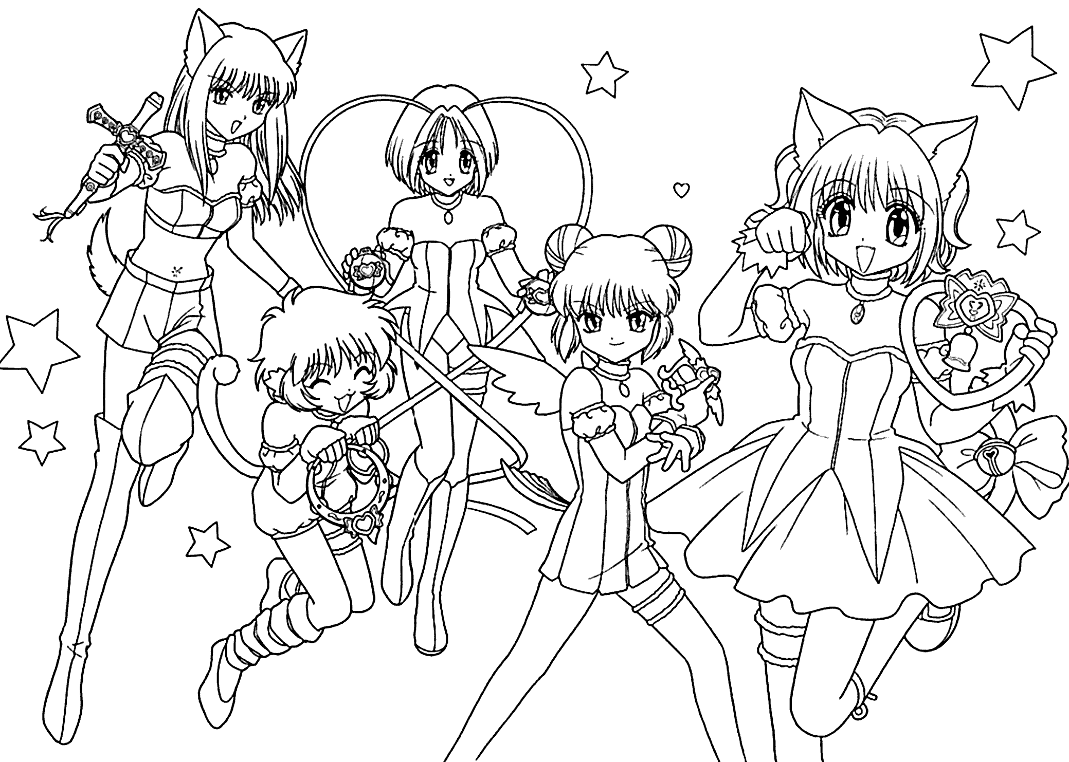 anime girls coloring pages