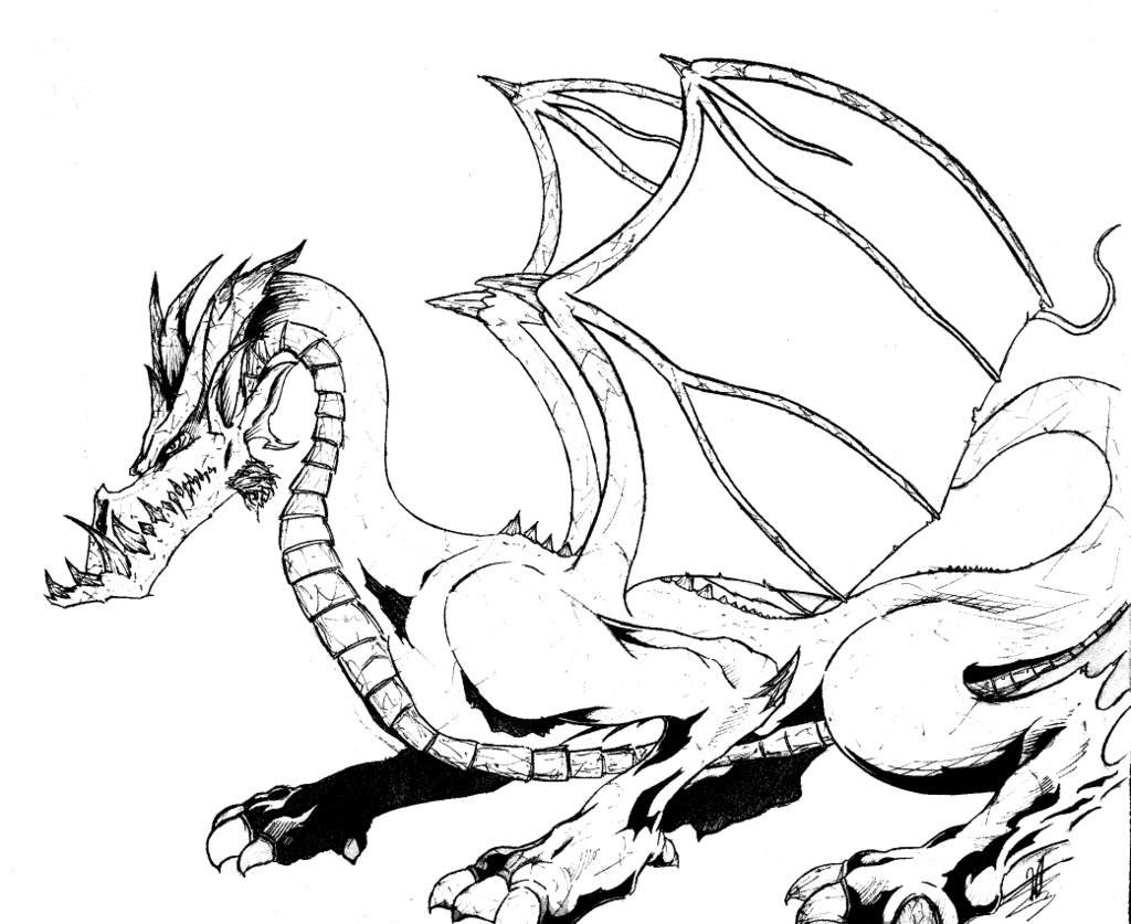 3 headed dragon coloring pages