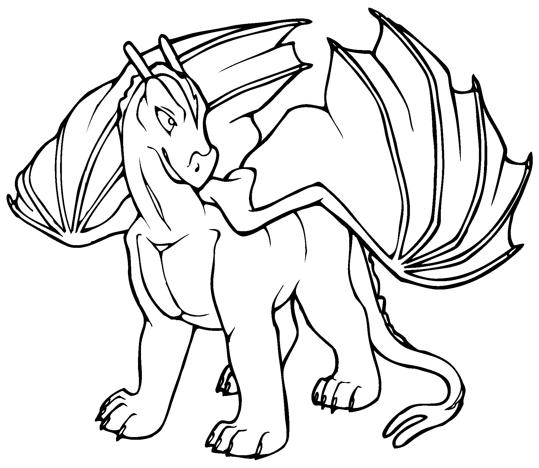 cute dragon on back coloring pages
