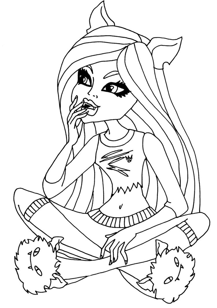 monster high coloring pages toralei stripe anime