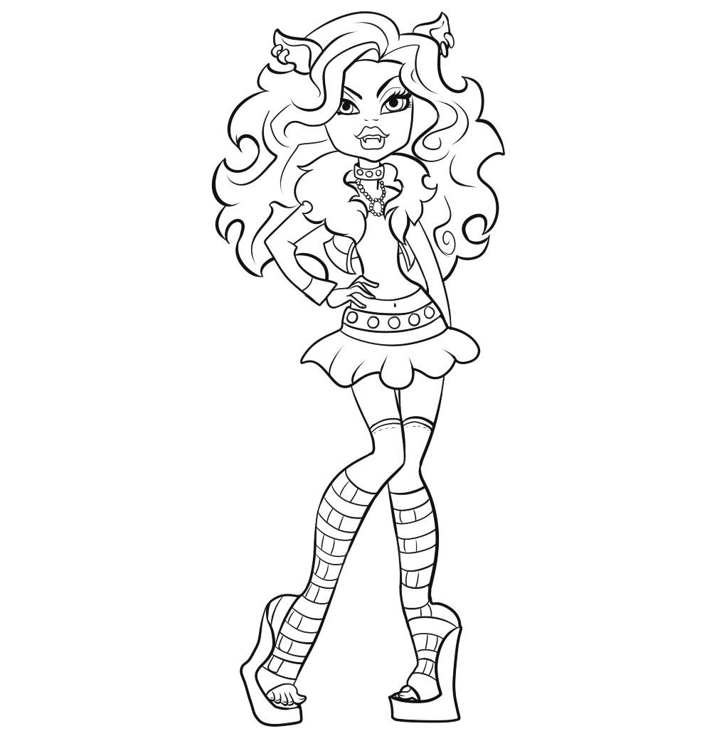 monster high coloring pages clawdeen wolf scaris