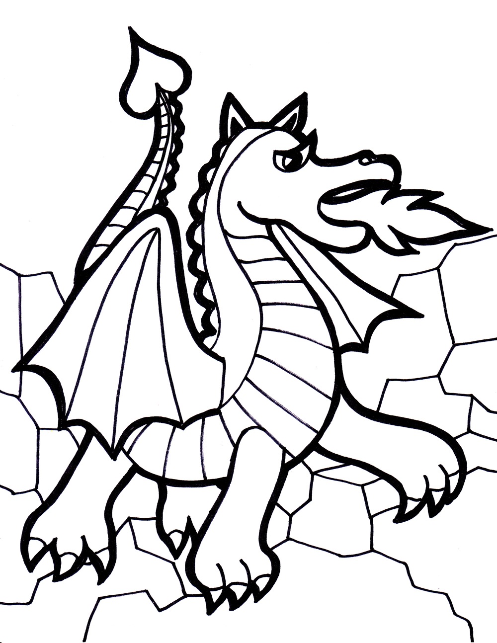 coloring pages of colorful cute dragons