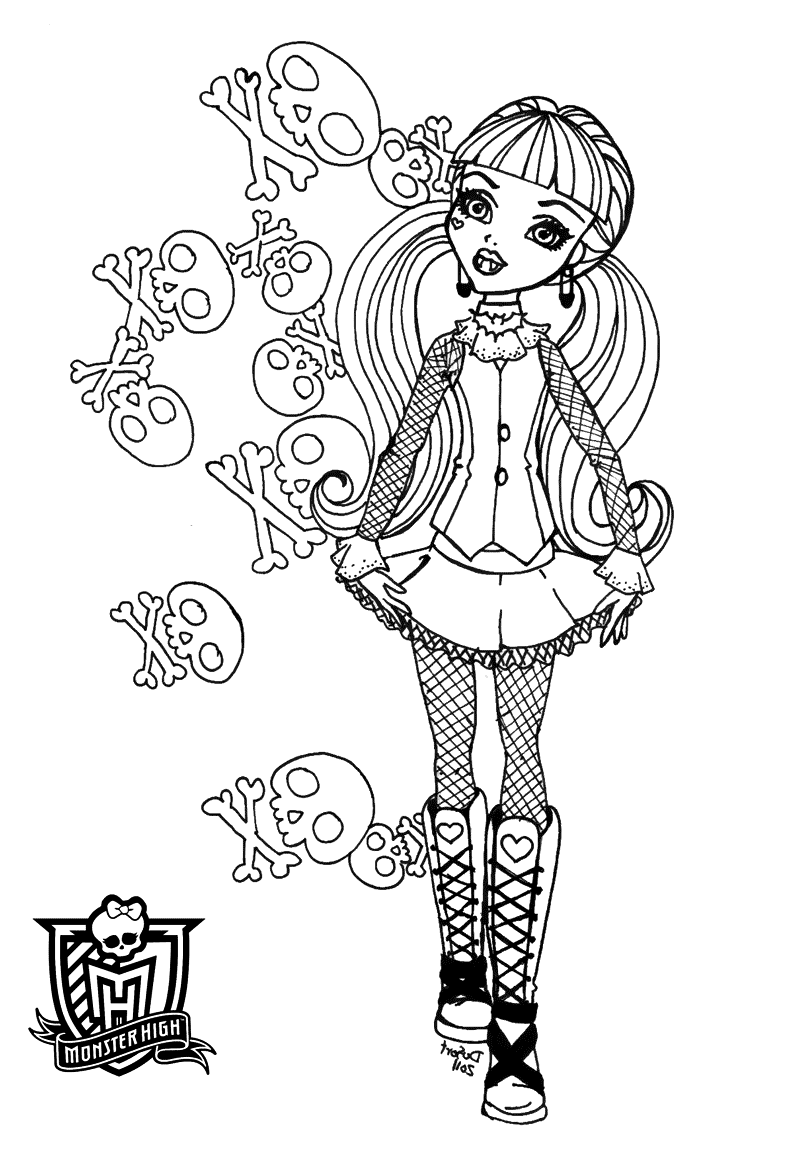monster high robecca steam coloring pages