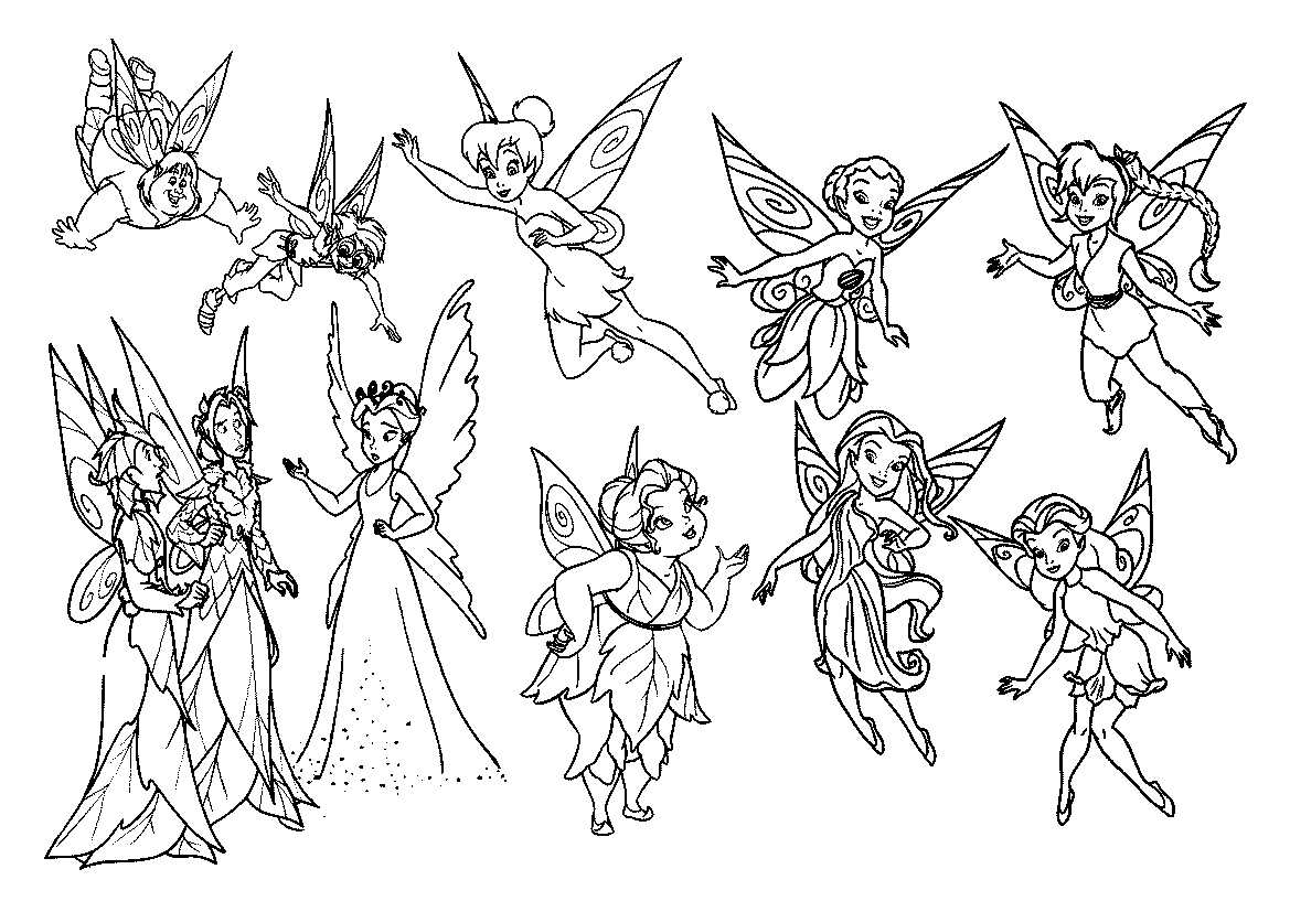 Gambar Free Printable Tinkerbell Coloring Pages Kids Fairy Friends ...
