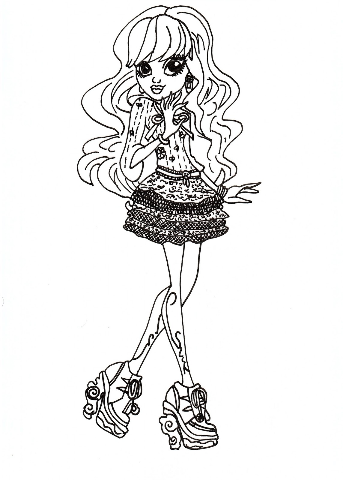 draculaura 13 wishes coloring pages