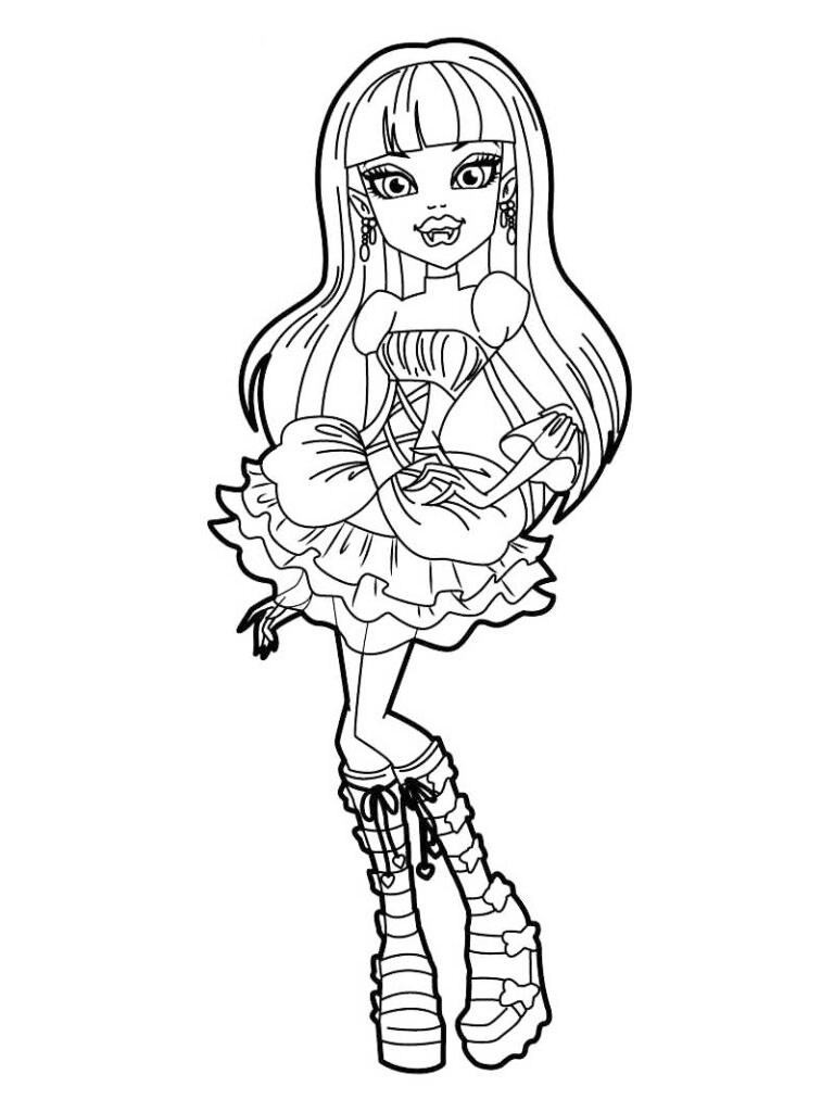 Monster High Doll With Fangs Coloring